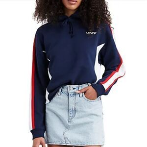 Levi's Maritime Short Hoodie in Navy Size Large